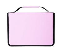 OEBUAFI PU Leather Pencil Case, 150 Slot Art Pencil Organizer with Handle, Portable Drawing Supply Bag for Students and Artists (Roseate)