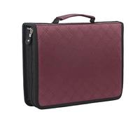 OEBUAFI PU Leather Pencil Case, 150 Slot Art Pencil Organizer with Handle, Portable Drawing Supply Bag for Students and Artists (Aubergine)