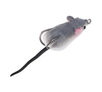 OEBUAFI Quality Dual Barbed Hooks Mouse Lure Tackle Accessory for Freshwater Fishing, Grey, 17g, for Anglers (Light Gray)