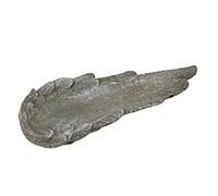 OEBUAFI Resin pet memorial stone with angel wings design for outdoor garden (Moss Green)