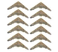 OEBUAFI Retro Bronze Iron Decorative Corner Protector for Wooden Box, Small and Compact Box/Cover, 12 Pieces with Nails, Iron Material, Vintage Design