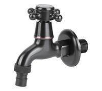 OEBUAFI Retro Style Washing Machine Faucet Brass Black Short Tap Quick Open with Ceramic Valve Core for Easy Installation G1/2in Thread