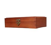 OEBUAFI Retro Style Wooden Stationery Box Large Capacity Sketching Pencil Case for Artists, 7.9 X 2.1 Inches
