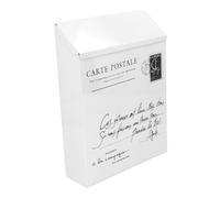 OEBUAFI Rustic Style Iron Mailbox, Wall Mounted Lockable Letter Box with Key for Home and Office, Durable Weatherproof Design, Spacious Mail Drop Box (Small Letters in Beige)