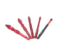 OEBUAFI Skewed Head Eccentric Drill Bit High Efficiency M35 Carbide Concrete Masonry Drill Bit 6 8 10 12mm 1/4 Inch Hex Shank Set for Stone and Brick Wall 5 Pcs Set