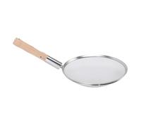 OEBUAFI Skimmer Spoon Stainless Steel Fine Mesh Filter Spoon Comfortable Wooden Handle for Kitchen Cooking, Heatproof 10" Suitable for Family Meals (30CM)