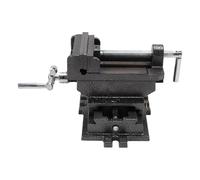 OEBUAFI Slide Drill Press Vise Heavy Duty Steel 4 Inch Jaw Width | X Y Benchtop Clamp, Serrated Jaws for Secure Grip, Bolt Down Slots, 3.5 Inch Maximum Opening, for Metalworking and Mold