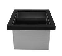 OEBUAFI Stainless Steel Bottomless Coffee Knock Box Deep Wide Mouth for Home Cafe Restaurant, Space Saving Coffee Ground Knock Bin for All Styles of Bar Environment 7.3 X 6.7in