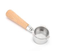 OEBUAFI Stainless Steel Bottomless Portafilter, Wooden Handle Coffee Filter Holder for Machine Accessories Home Office Use (51mm Beech)