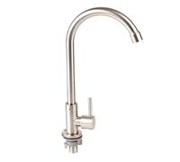 OEBUAFI Stainless Steel Kitchen Sink Faucet 360 Degree Rotation Single Hole Faucet with Ceramic Spool for Easy Installation G1/2in Thread