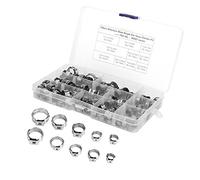 OEBUAFI Stainless Steel Single Ear Hose Clamp Crimp Kit for Stable Performance 100pcs