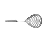 OEBUAFI Stainless Steel Skimmer Ladle Kitchen Strainer Spoon with Long Handle Drop Shape Design for Frying Fries Vegetables Meat (Silver)
