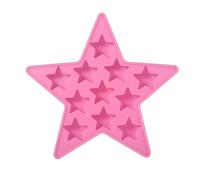 OEBUAFI Star Shape Silicone Ice Cubes Tray, Fun Star Shape Mold for Party, Easy Release Chocolate Candy or Ice Cubes, Good for Holiday Activities (Pink)