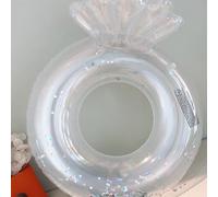 OEBUAFI Transparent Sequins Shell Swimming Ring Inflatable Toddler Pool Floaties with Thickened PVC for Children Swimming (Seated 7.5-17.5kg/16.5-38.6lb)