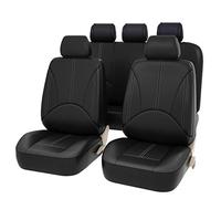 OEBUAFI Universal Car Seat Covers PU Leather Synthetic Leather Polyurethane Fine Quality Breathable Comfortable with 9PCS Full Set for Most Cars All Season Use (2)