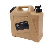 OEBUAFI Water Container 12L Large Capacity with Adjustable Valve (Khaki) | Portable Water Storage Bucket, Leakproof Design with Air Hole, Durable PE Body for Camping and Home Use, Compact with Wide