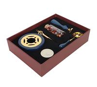 OEBUAFI Wax Sealing Stamp Kit, Retro Design Sealing Wax Set with Warmer Spoon and Fire Painted Complete Wood Alloy Seal Kit for Letters Invitations Journals