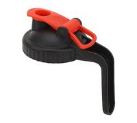 OEBUAFI Wide Mouth Mason Jar Pour Spout Lid Proof Flip Cap with Handle for Ball and Kerr Jars Easy Grip One Hand Pour Drinking Lid 3.3in (Black Red)