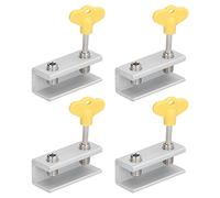 OEBUAFI Window Door Frame Security Locks Lightweight Adjustable Stoppers for Courtyard Sliding Doors Aluminum Alloy 4 Pieces