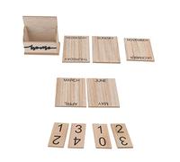 OEBUAFI Wood Desk Calendar, and Durable, Classic Manual Design for Home and Office Use, Solid Wood Construction, Includes 10" Base and 9 Blocks