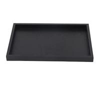 OEBUAFI Wood Tea Tray,Black Color Rectangle Shape Three Size Options Traditional Chinese Tea Ceremony Tray Culture Accessories Utensil Display Stand (25 * 18 * 2cm)