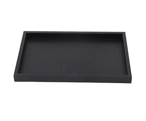 OEBUAFI Wood Tea Tray,Black Color Rectangle Shape Three Size Options Traditional Chinese Tea Ceremony Tray Culture Accessories Utensil Display Stand (30 * 20 * 2cm)