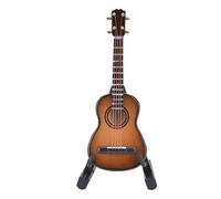 OEBUAFI Wooden Classical Guitar Model, Miniature Musical Instrument Display with Stand, Blue and Coffee Color Options for Desk Decor, 8cm Guitar Replica for Music Lovers and Home (Coffee)