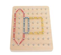 OEBUAFI Wooden Geoboard Montessori Toys, Intelligence Learning Graphics Toy, for Baby Toddlers, Smooth Edges, 328g Weight