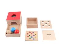 OEBUAFI Wooden Play Kit Color Sorting Stacking Learning Toy for Toddlers, Safe and Durable Educational Wood Toy Ideal for Xmas Gift, Made of Beech Wood and Water Based Paint