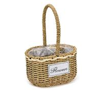 OEBUAFI Woven Basket Rattan Storage Organizer with Handles for Home Decor Picnic Flower Planting Clothing Accessories Beauty Products 22x18cm Khaki (310.00)