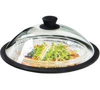 OEC Vented Splatter Guard Microwave Glass Cover with easy grip handle - 100% Food Grade Tempered Glass & BPA Free Silicone rim. Compatible with Plates, Bowls and Meal Prep Containers, Dishwasher Safe