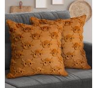 OECTVD Highland Cows Pillow Covers 18x18 Set of 2 Farmhouse Decor Gifts Cow Faux Fur Throw Pillow Covers Highland Cattle Pillowcase for Sofa Couch Chair Living Room
