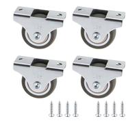 Oedema 1.26 Inch Mini Fixed Caster Wheels Small Sliding Door Casters 4PCS