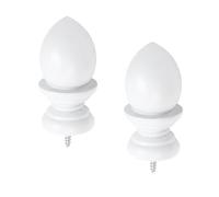 Oedema 2 Pcs Curtain Rods for Windows Replacement Drapery Rod Finials Wooden Drapery Pole Ball Ends, White