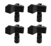Oedema 4 Pcs Adjustable Microphone Holder Universal Small Wireless Performance Plastic Mic Clip Accessories for Mic Stand, Black