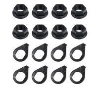 Oedema 8 Pcs M10 Bicycle Wheel Nuts and Safety Washers Kit Bicycle Hub Front and Rear Wheel Safety Washers for Mountain Bike, Black