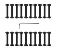 Oedema M3×4mm Binding Post Screw Black Chicago Screws Φ4×25mm Belt Screws for Leather Crafting, Photo Album, Stainless Steel