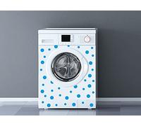 Oedim Blue Polka Dot Washing Machine Vinyl Decorative Sticker for Washing Machine, Kitchen Decoration, Sticker Washing Machine