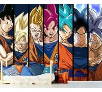 Oedim Dragon Ball Super Forms Goku Wall Sticker Sticker Official Product, Decorative Vinyl Sticker for Rooms, Decoration for Walls, DBS