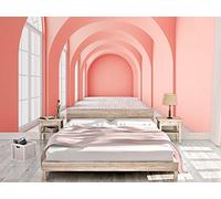 Oedim Vinyl Wall Mural with Hallway, Pink Background | Mural | Decorative Vinyl Photo Mural | 100 x 70 cm | Dining Rooms, Living Rooms, Bedrooms
