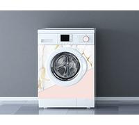 Oedim Washing Machine Vinyl White and Pink Marble Decorative Vinyl for Washing Machines, Kitchen Decoration, Washing Machine Sticker
