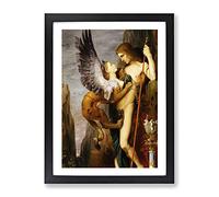 Oedipus And The Sphynx By Gustave Moreau Classic Painting Framed Print | A2 Black Framed Wall Art | Ready to Hang | Classic Historical Picture | Living Room Bedroom Lounge Office