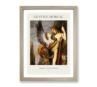 Oedipus And The Sphynx By Gustave Moreau Exhibition Museum Painting Framed Print | A3 Oak Framed Wall Art | Ready to Hang | Modern Historical Picture | Living Room Bedroom Lounge Office