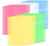OEEYYT 20pcs A4 Plastic Folders, 5 Colours, Transparent, Red, Blue, Yellow, Green, A4 Size, Plastic Sleeves for File Paper Protection