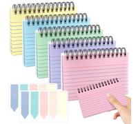 OEEYYT 5 Packs Revision Cards Flash Cards Index Cards 250 Sheets 5X 3 Inches Lined Spiral Bound Flash Cards Revision Cue Card for Office Meeting, School, Home, Memory, Learning, Coloured Sticky Note