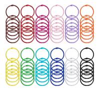 OEEYYT 72Pcs Binder Rings Colourful Book Binder 3cm Metal Loose Leaf Binder Rings Ring Binder Clips, for Key Chains, Index Cards, Index Card Rings for School Home Office