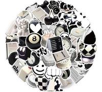 OEEYYT Scrapbook Stickers, 50pcs Black and White Vintage Book Stickers for Laptops, Phones, Journals, Skateboards, etc.