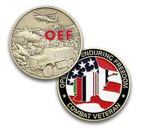 OEF Operation Enduring Freedom Challenge Coin - Military Coin Designed by Military Veterans - Great 3D Detail Die Struck Brass Coin