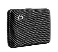 ÖGON Aluminium Wallet Smart case V2 - Metal Lock - Water Resistant Card Holder - RFID Protection - Up to 10 Cards, Receipts and Bills - Carbon Taffeta Effect