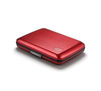 ÖGON -DESIGNS- Aluminium Card Holder Wallet, RFID Blocking. Model : Oslo | Secure metal clasp. Instant card access with one-hand opening. Holds up to 10 cards & bills. Compact design.